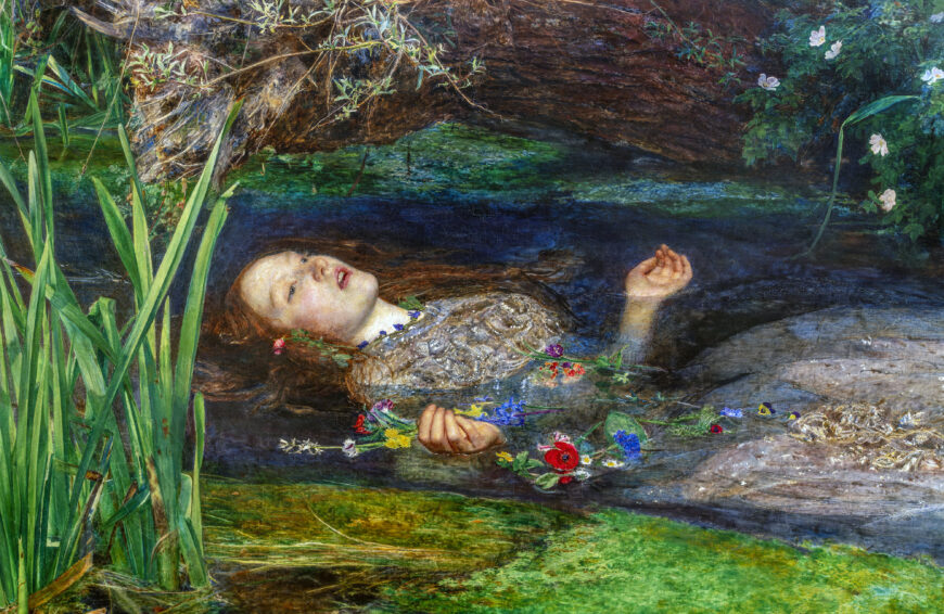 John Everett Millais, Ophelia, 1851–52, oil on canvas, 76.2 x 111.8 cm (Tate Britain, London)