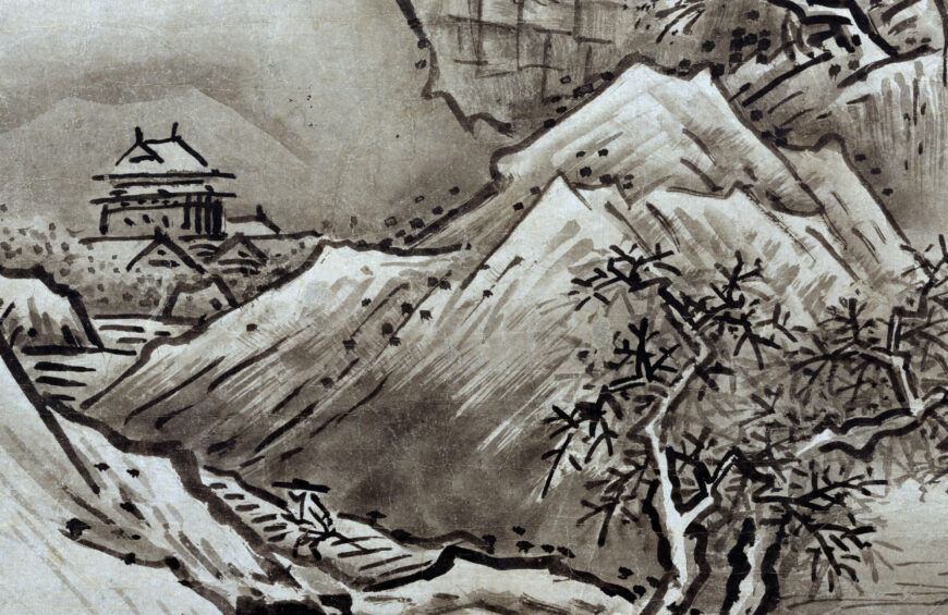 Sesshu Toyo, Winter Landscape, c. 1470, ink on paper, 18 x 11 1/2 inches (Tokyo National Museum, Japan)