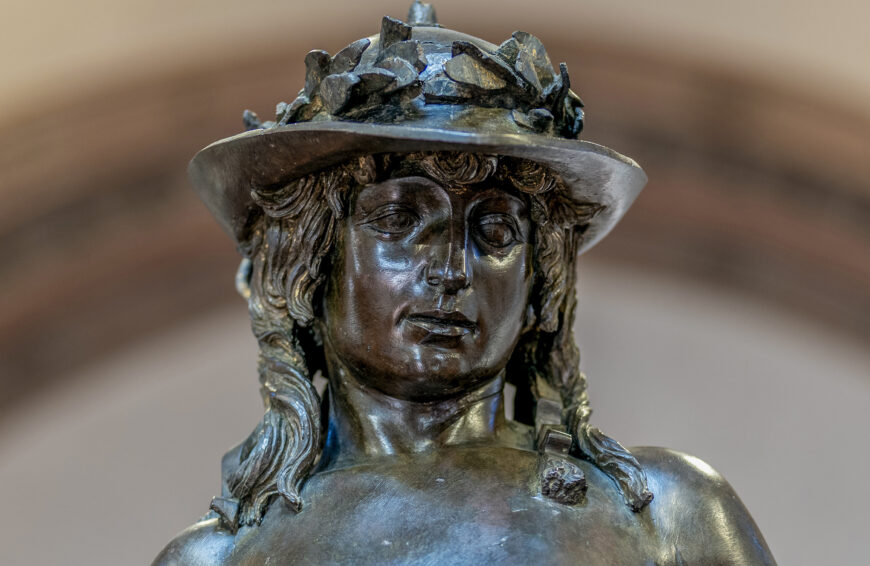 Donatello, David, date unknown but likely late 1430s–1440s, 158 cm high (Museo Nazionale del Bargello, Florence)